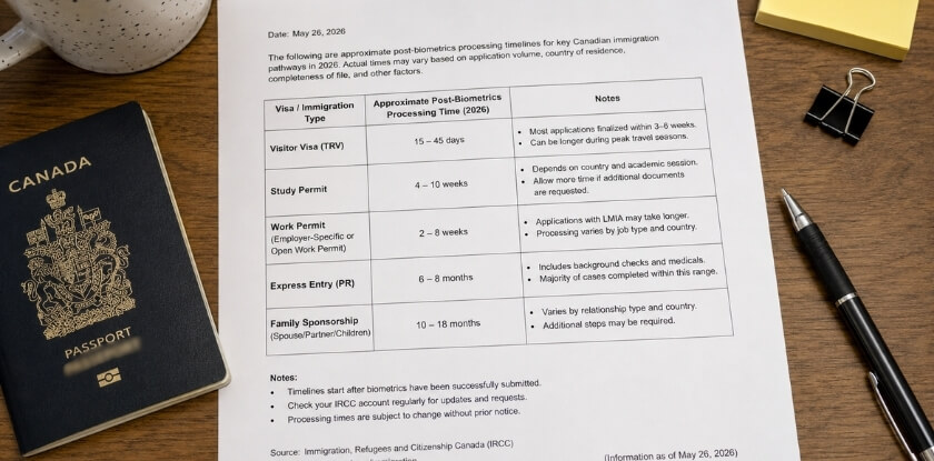 Timeline Differences by Canadian Visa Type After Biometrics
