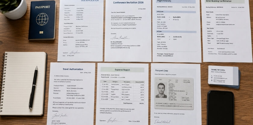 Documents Often Needed for Business or Conference Travel