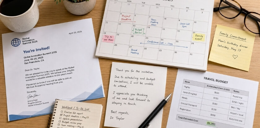 Common Reasons to Decline a Conference Invitation