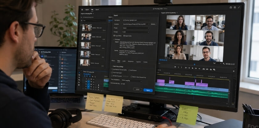 How to Edit Clips and Export Highlights from a Recorded Meeting