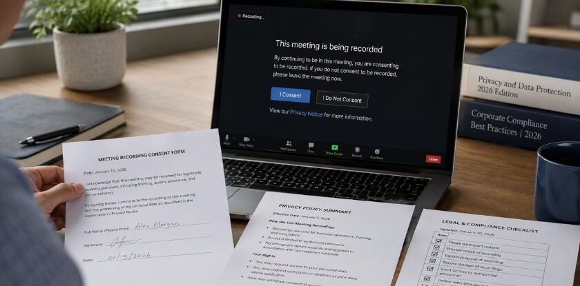 Legal and Privacy Considerations for Video Conference Recording (GDPR and Consent Laws)