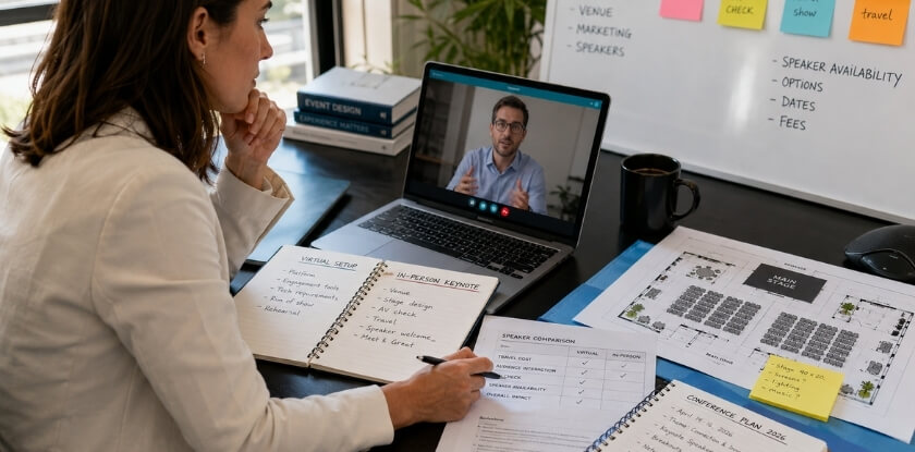 Choosing Between a Virtual and an In-Person Speaker