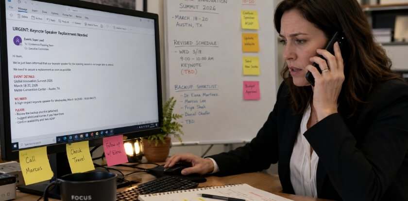 How to Book a Keynote Speaker at the Last Minute or in an Emergency
