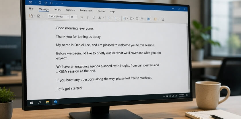 Simple Conference Presentation Greeting Formula