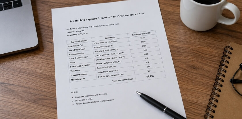 A Complete Expense Breakdown for One Conference Trip