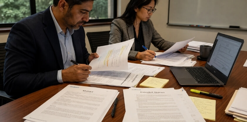 How Reviewers Evaluate Abstracts and Extended Abstracts