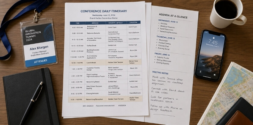 Questions About Conference Plans and Daily Itinerary