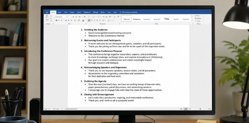 Step-by-Step Structure for a Research Conference Welcome Speech
