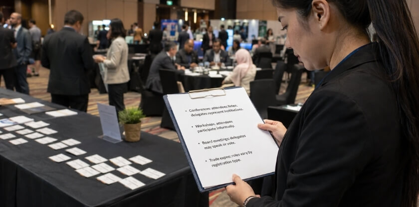 Attendee vs Delegate in Different Event Types