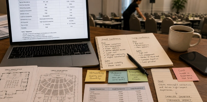 When Should You Choose a Small Conference Over a Large Conference