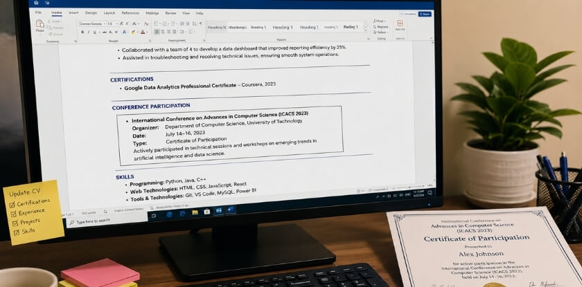 How to List a Conference Certificate of Participation Properly