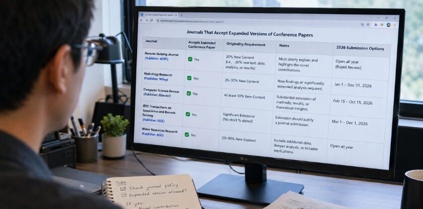 Which Journals Accept Expanded Versions of Conference Papers