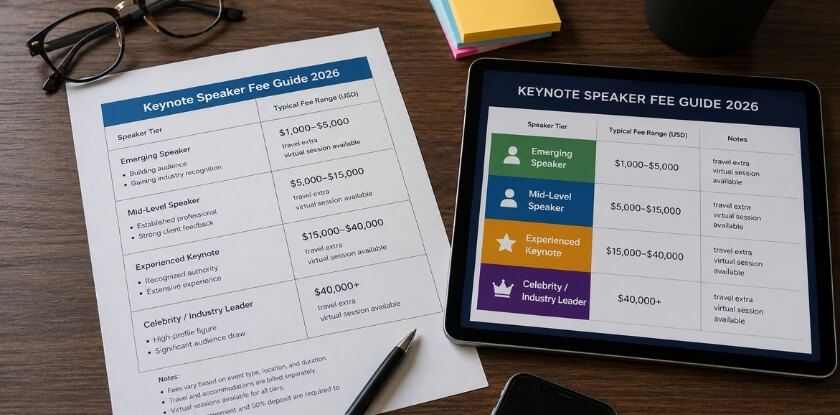 Keynote Speaker Fee Tiers — From Beginner to Celebrity