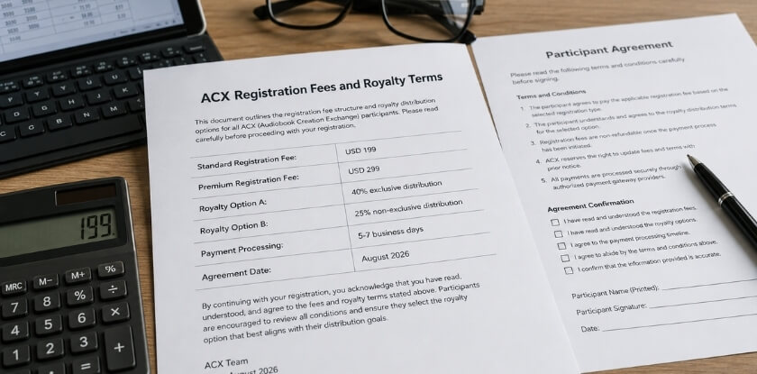 ACX Registration Fees and Royalty Terms