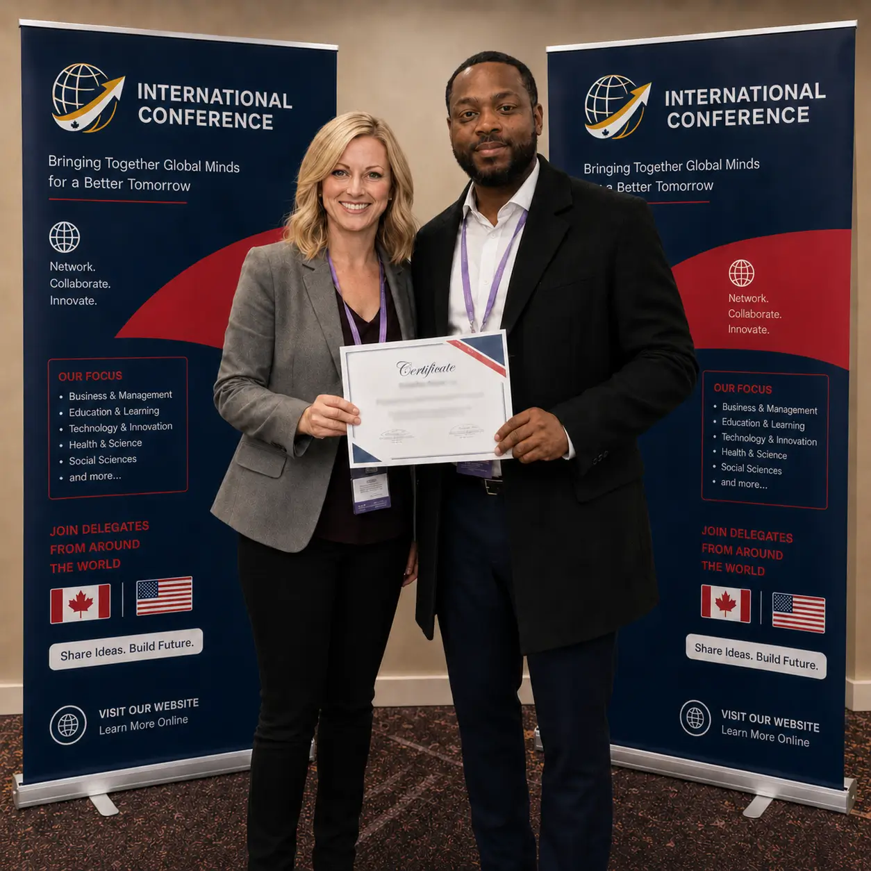 Certificate presentation at international conference
