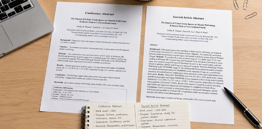 Conference Abstract vs. Journal Article Abstract — What Is the Difference