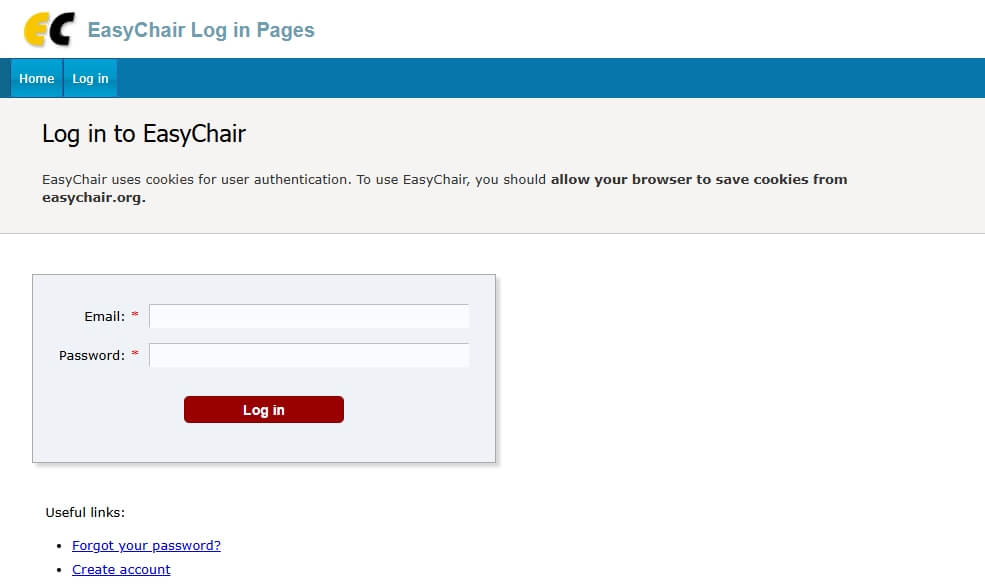Creating an EasyChair Account and Logging In