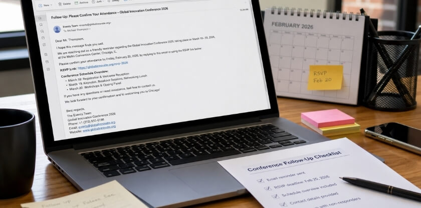 Follow-Up and Reminder Letter After Sending a Conference Invitation