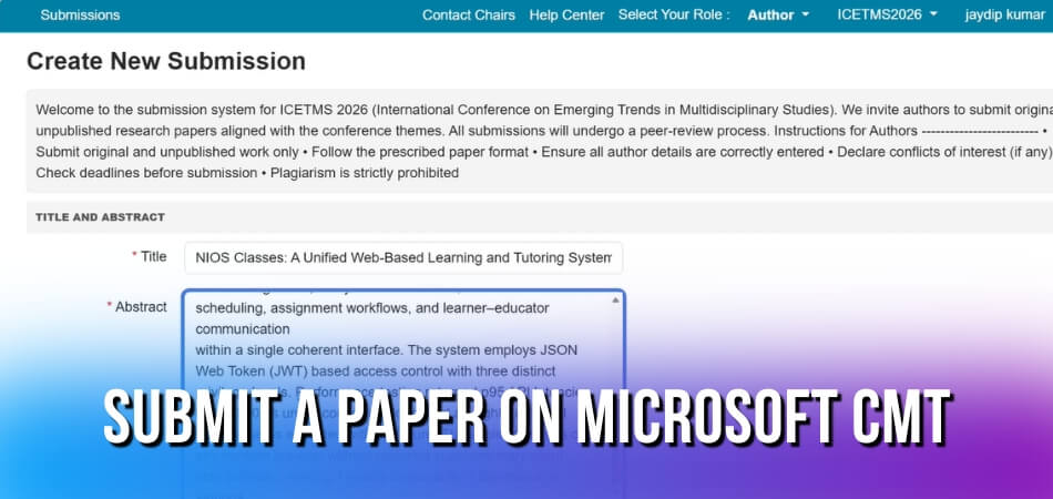 How to Submit a Paper on Microsoft CMT