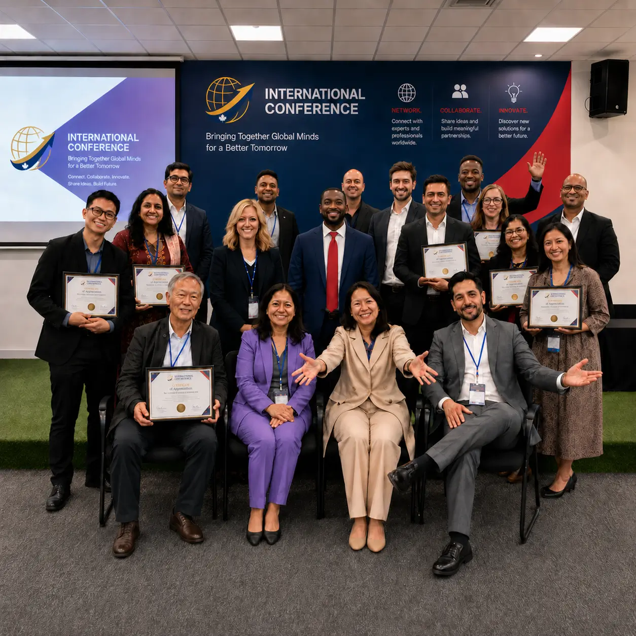 International conference group photo celebration