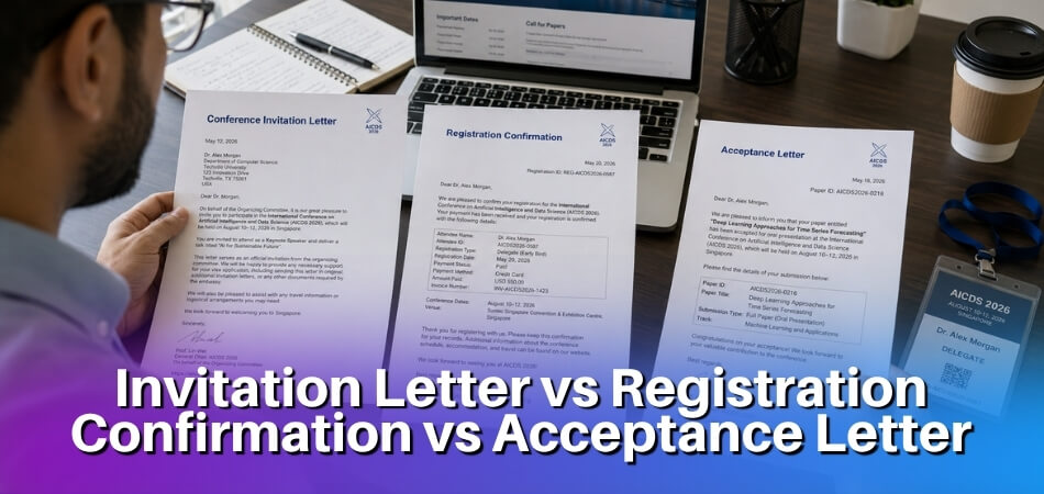 Invitation Letter vs Registration Confirmation vs Acceptance Letter