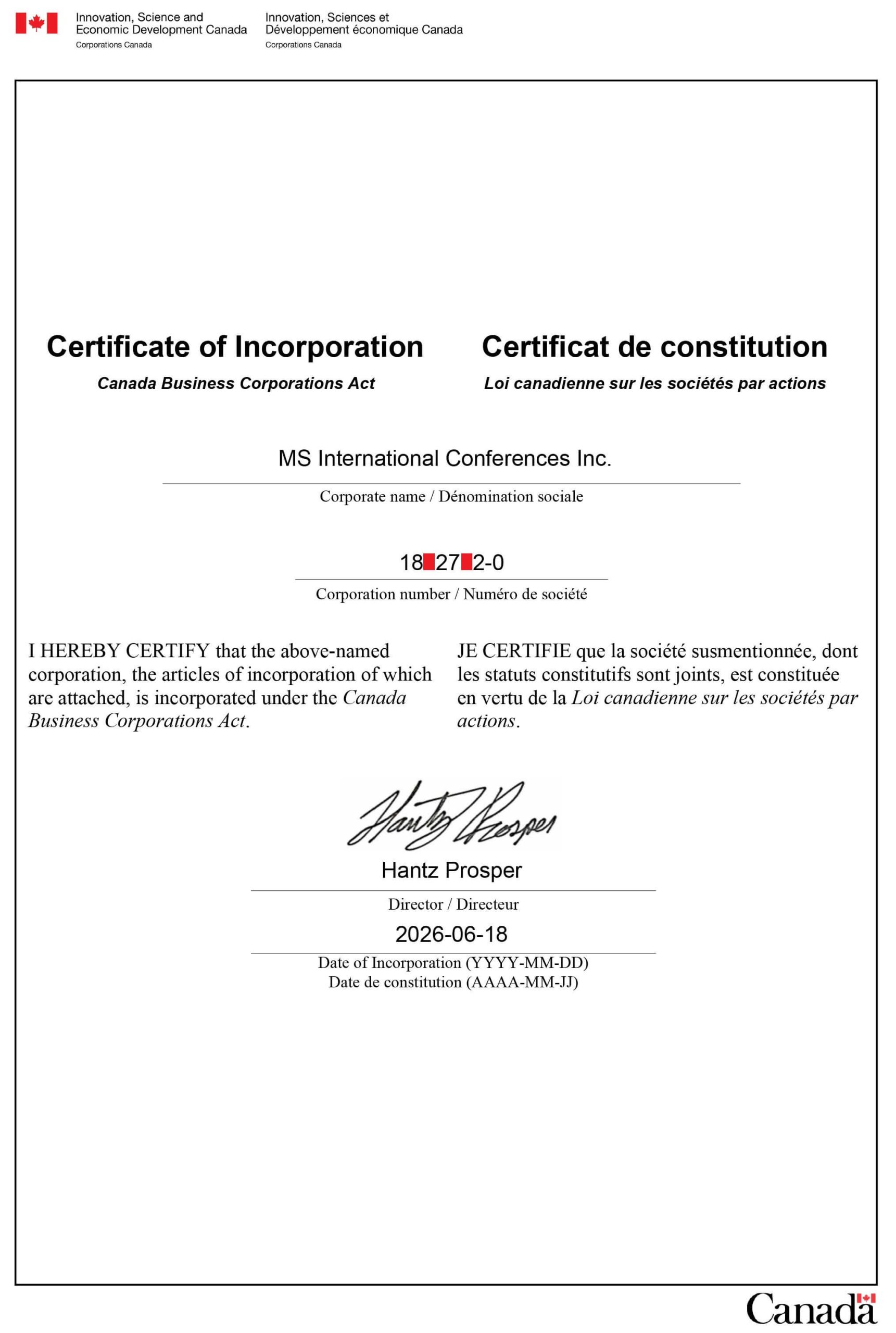 MS International Conference Incorporation certificate scaled
