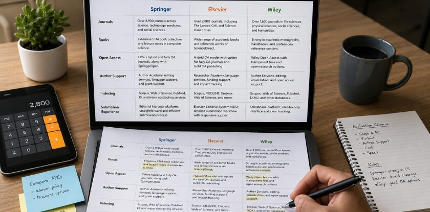 Springer vs Elsevier vs Wiley — A Comparative Analysis