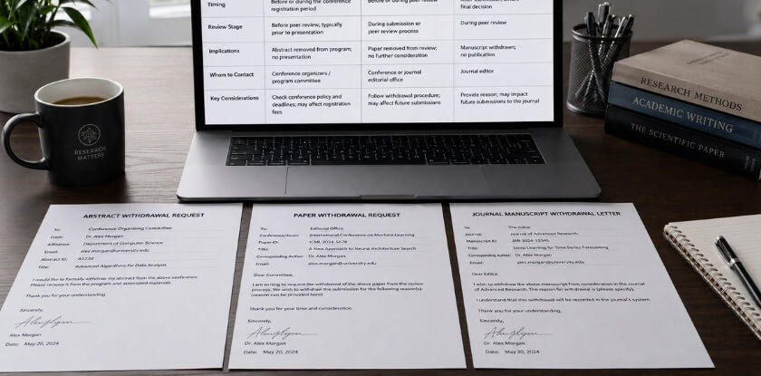 Abstract Withdrawal vs. Paper Withdrawal vs. Journal Manuscript Withdrawal