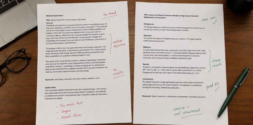 Good vs Bad Abstract Examples
