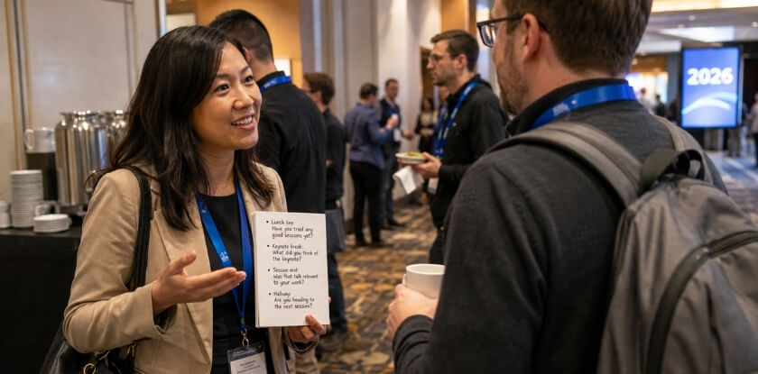 Situation-Based Openers (Lunch Line, Keynote Break, Session End, Hallway)