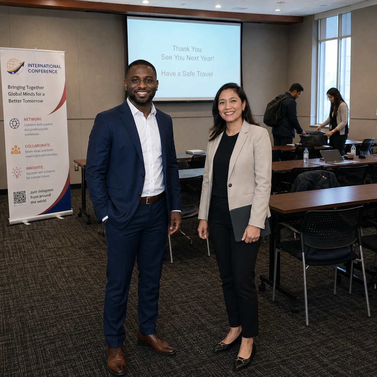 Speaker With Attendee — Final Photo of the Day